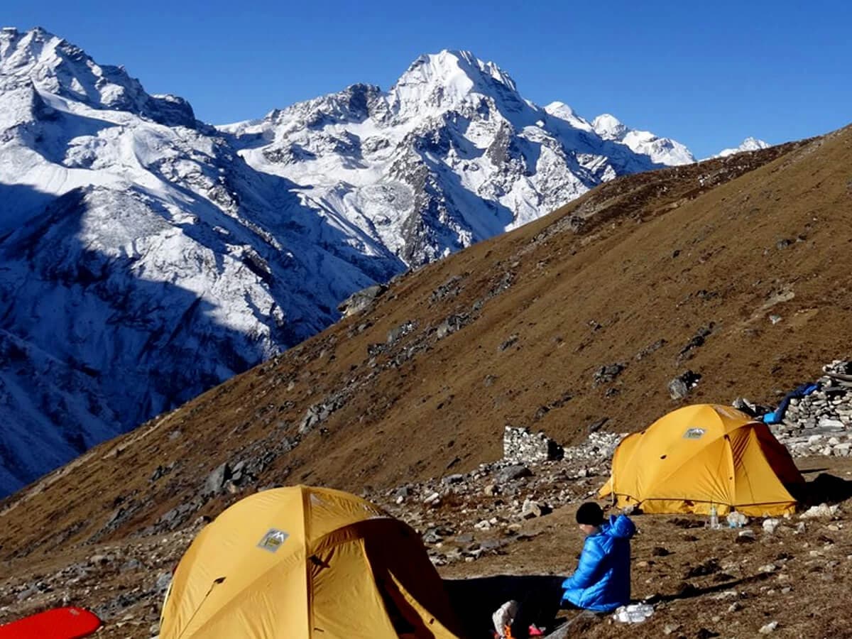 A camp site in Langtang Ganjala Pass Trek