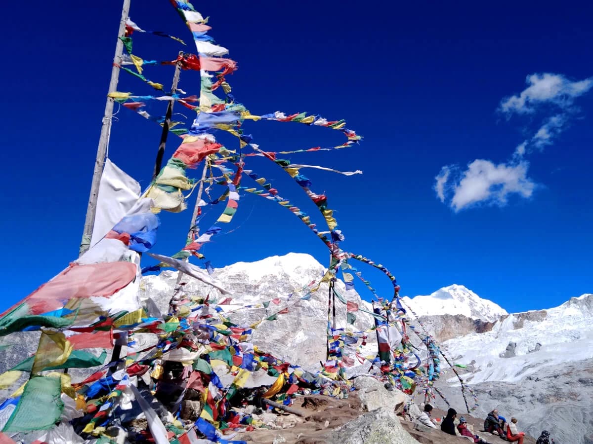 Prayer flags at Tsergo Ri