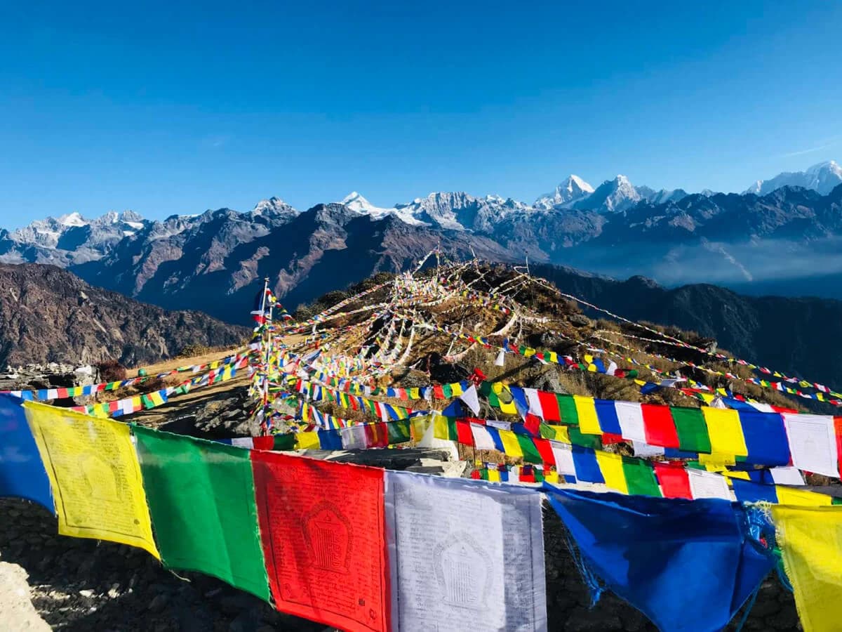 Prayers flags at Ama Yangri Peak