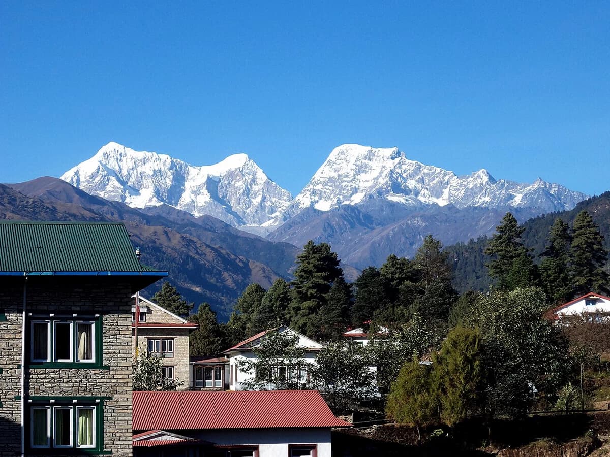 view of local teahouse and numbur himal