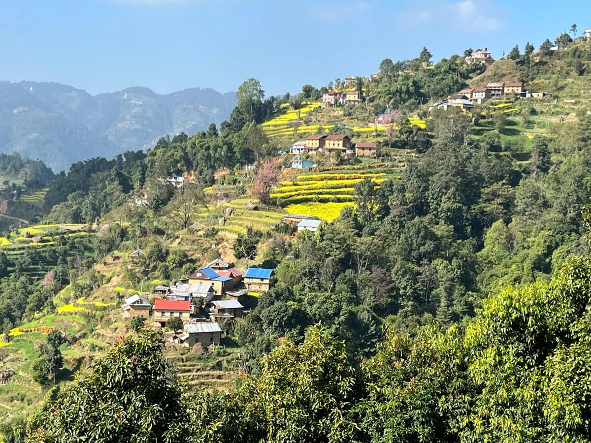 Village Landscape View in Ranikot Balthali Namo Buddha Hiking