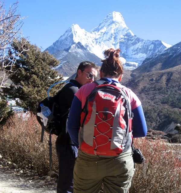 View of Mount Amadablam from Pangboche on the way to EBC trek