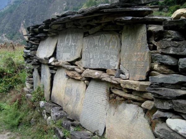 Buddhsit Prayer Wall In Manaslu