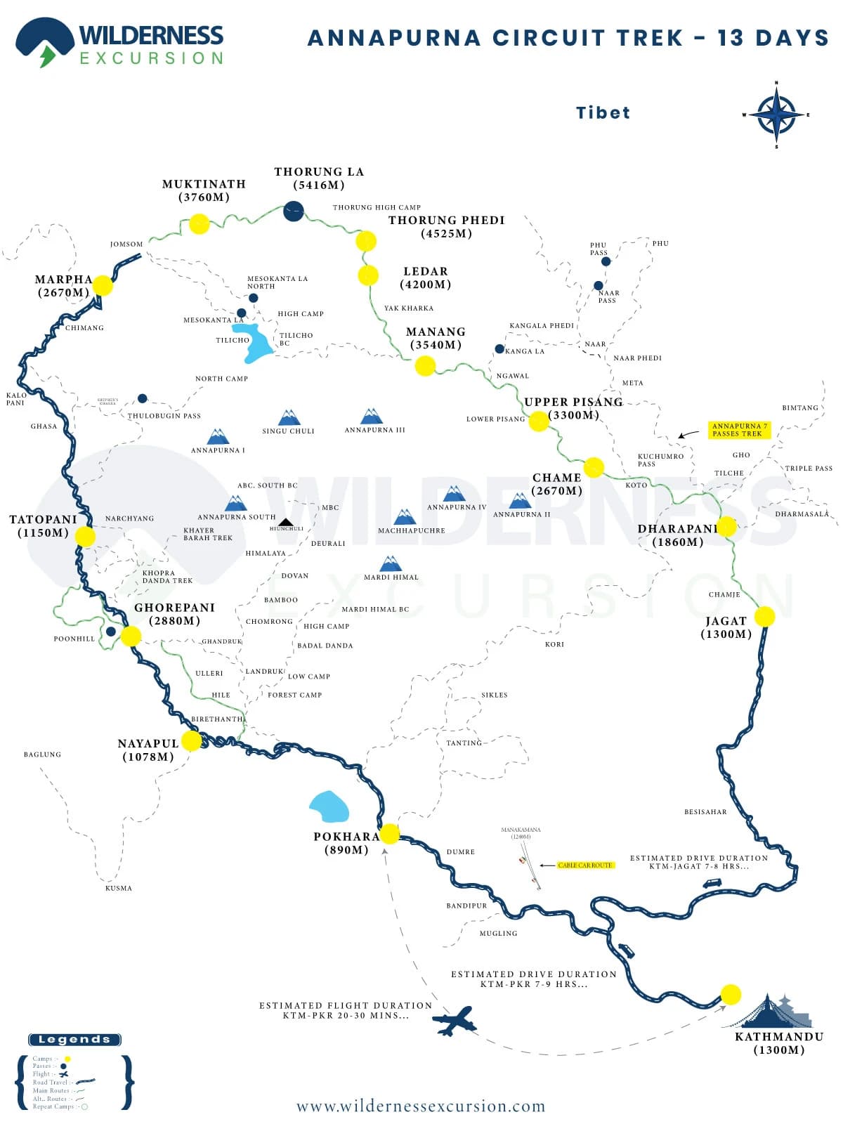 Annapurna Circuit Trekking Map