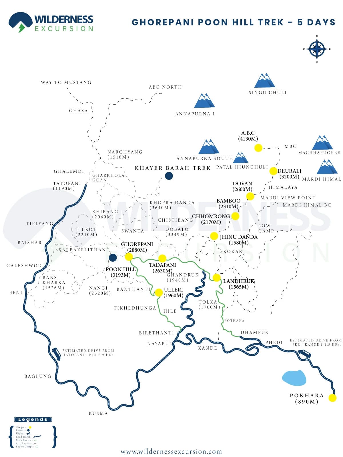 Ghorepani Poon Hill Trek Map