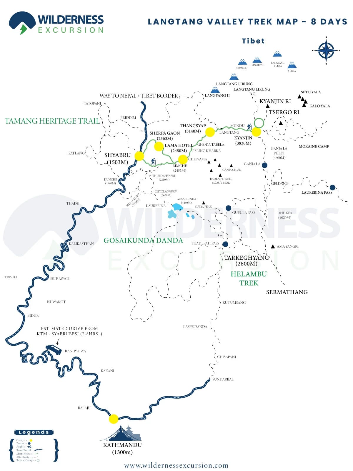 Langtang Valley Trek Map