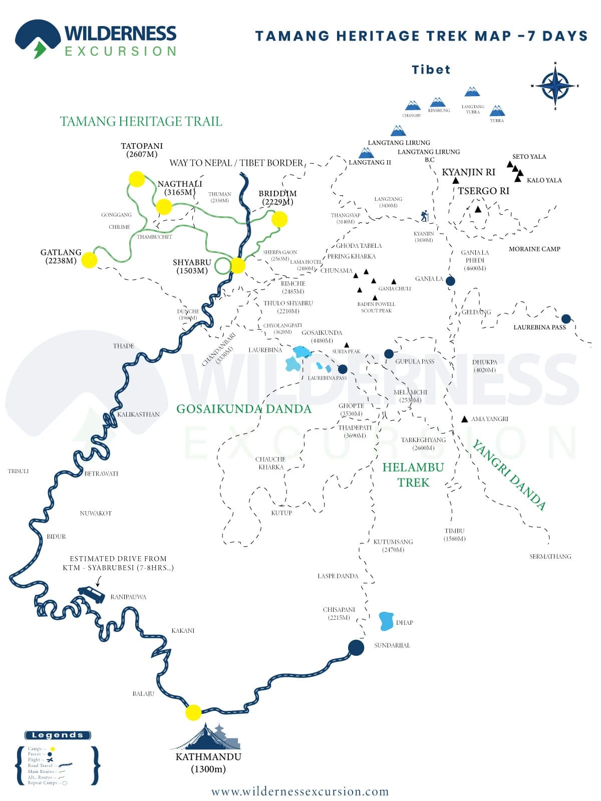 Tamang Heritage Trail Trek Map