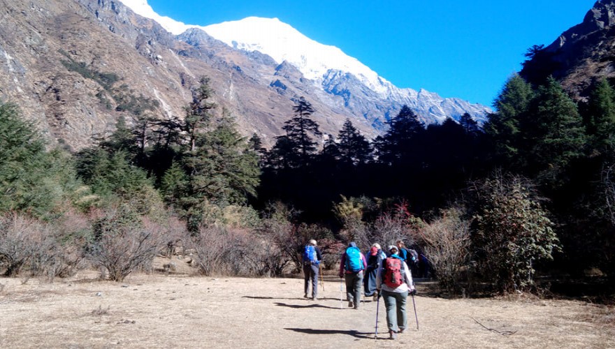 Trekkers in Langtang