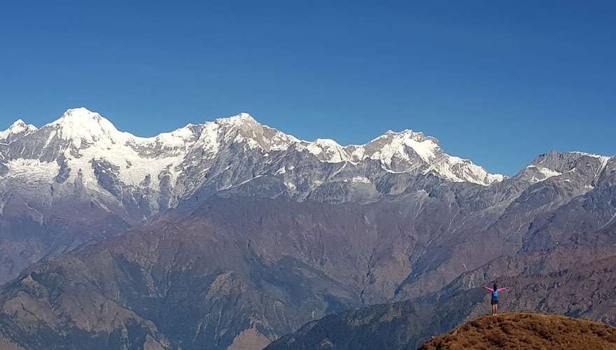 View of Ganesh Himal from Singla Pass