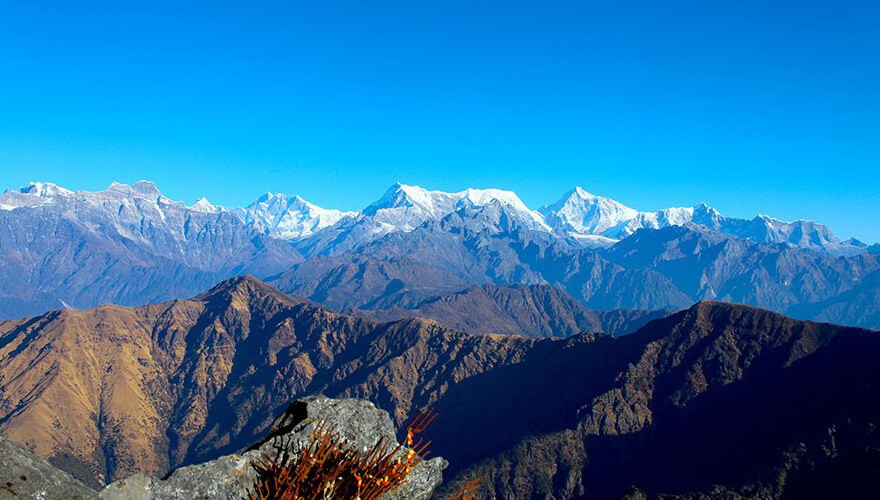 View of Mount Everest and Other peak from Mundhum trail trek