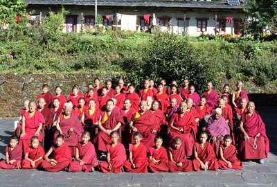 Buddhist nuns in Bigu Monastery
